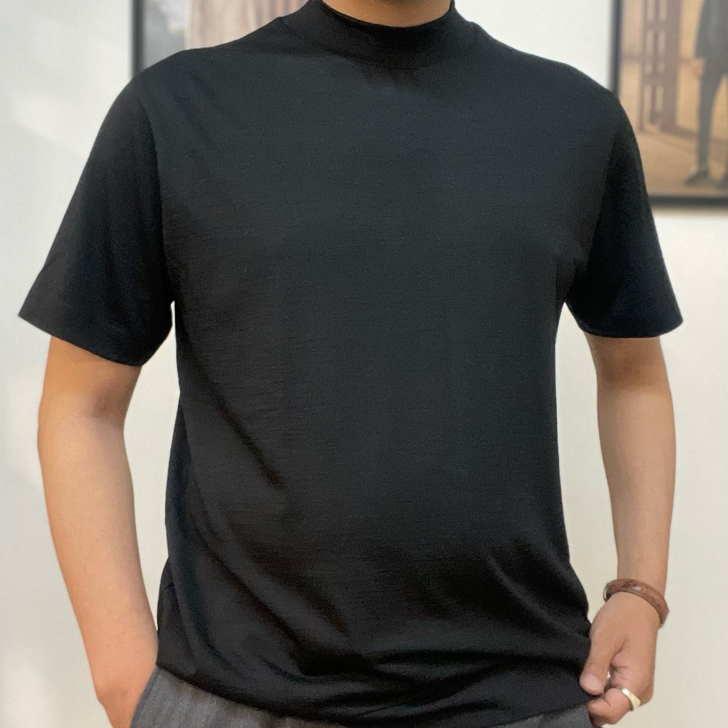 【期間限定/受注販売】モックネックTシャツ「REDA ACTIVE製」メリノウール100%