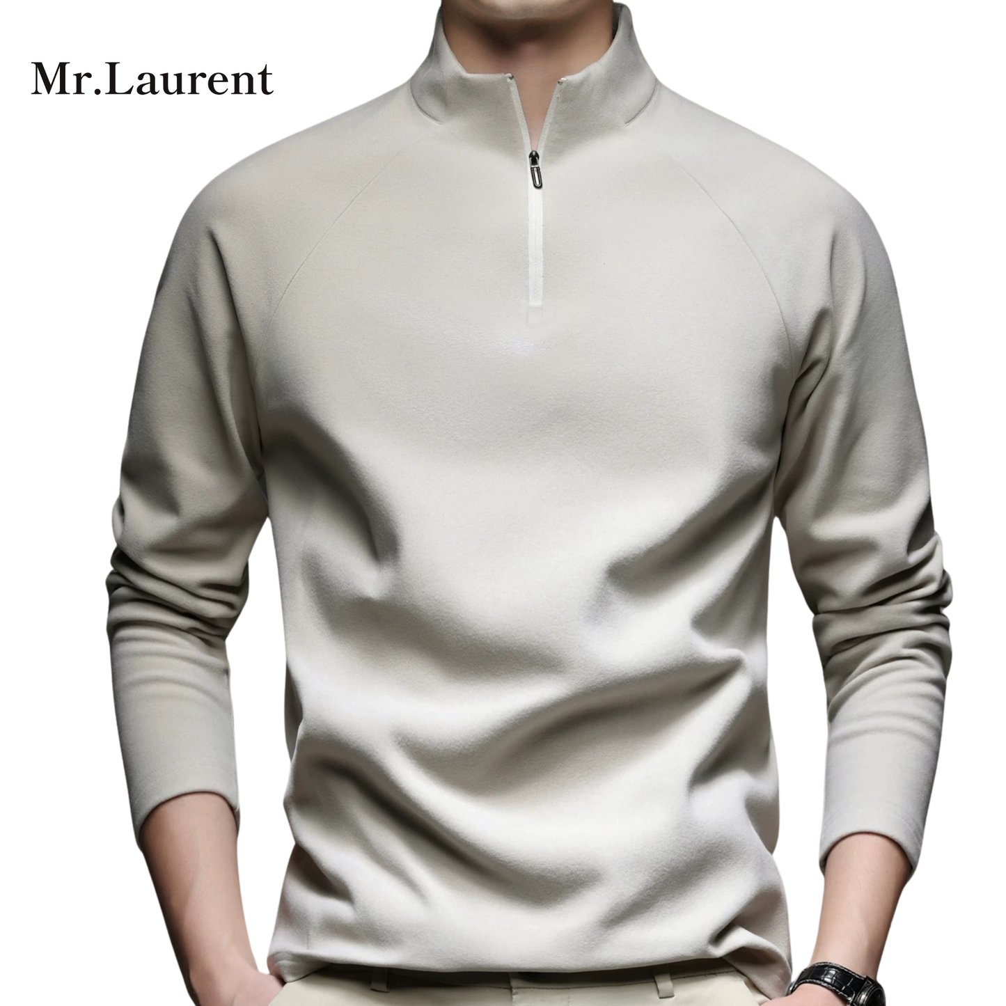 Mr.L 裏起毛 ハーフジップ プルオーバー メンズ