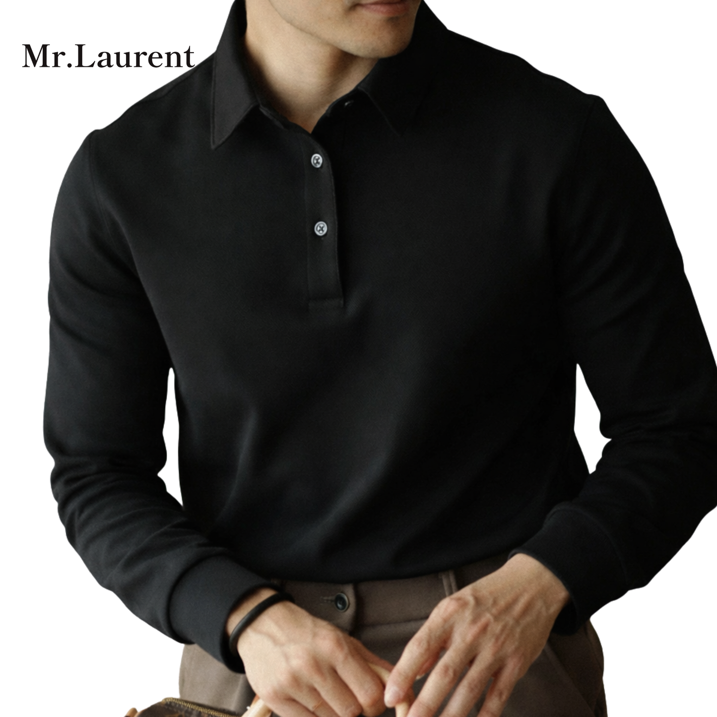 Mr.L コットン 長袖 POLO ポロシャツメンズ