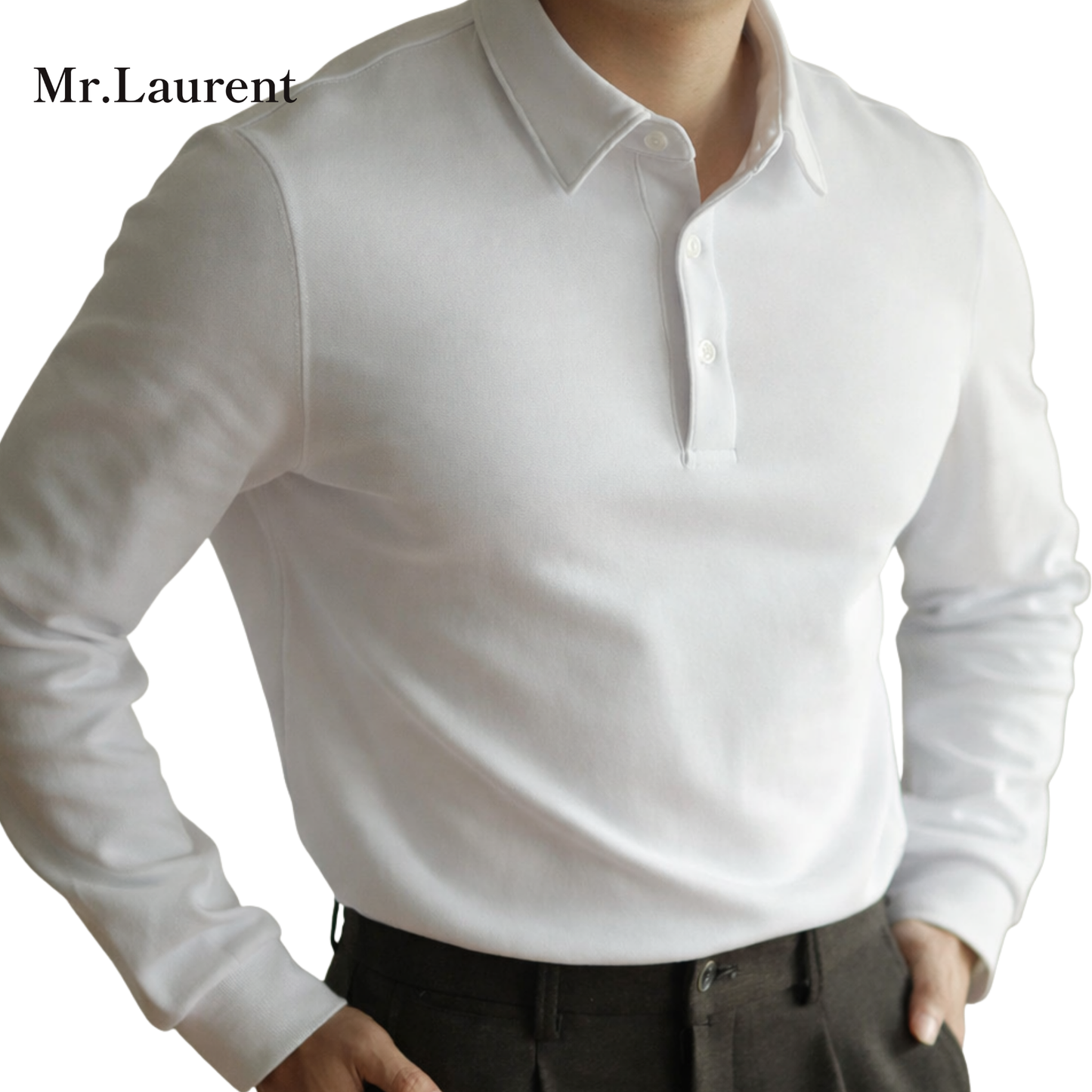 Mr.L コットン 長袖 POLO ポロシャツメンズ