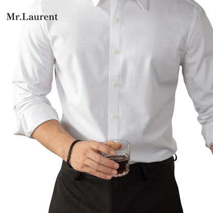 Mr.L 上質素材 ストレッチ ノンアイロン 長袖Yシャツ メンズ