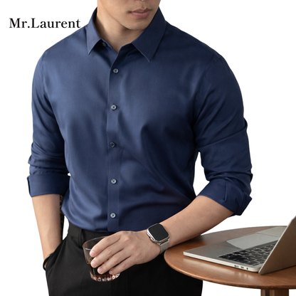 Mr.L 上質素材 ストレッチ ノンアイロン 長袖Yシャツ メンズ