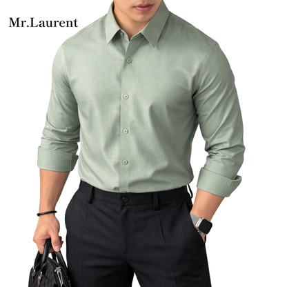 Mr.L 上質素材 ストレッチ ノンアイロン 長袖Yシャツ メンズ