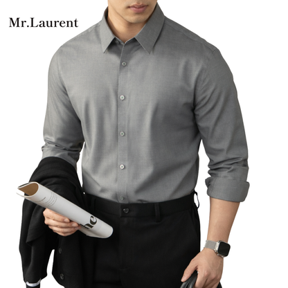 Mr.L 上質素材 ストレッチ ノンアイロン 長袖Yシャツ メンズ