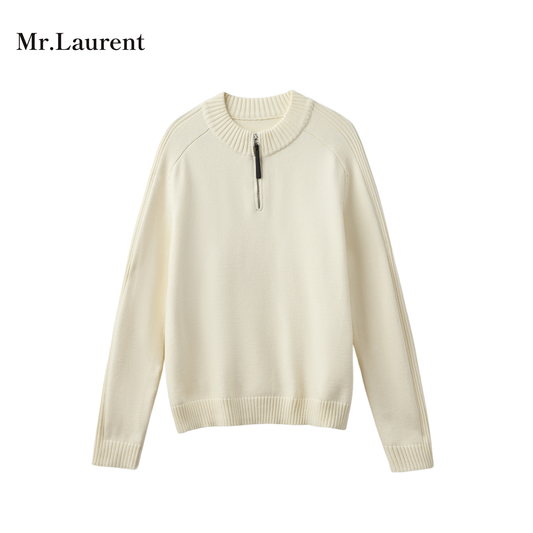 Mr.L ハーフジップ プレーティングニット セーター メンズ