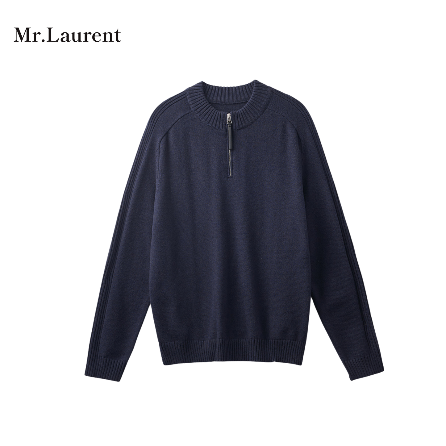Mr.L ハーフジップ プレーティングニット セーター メンズ
