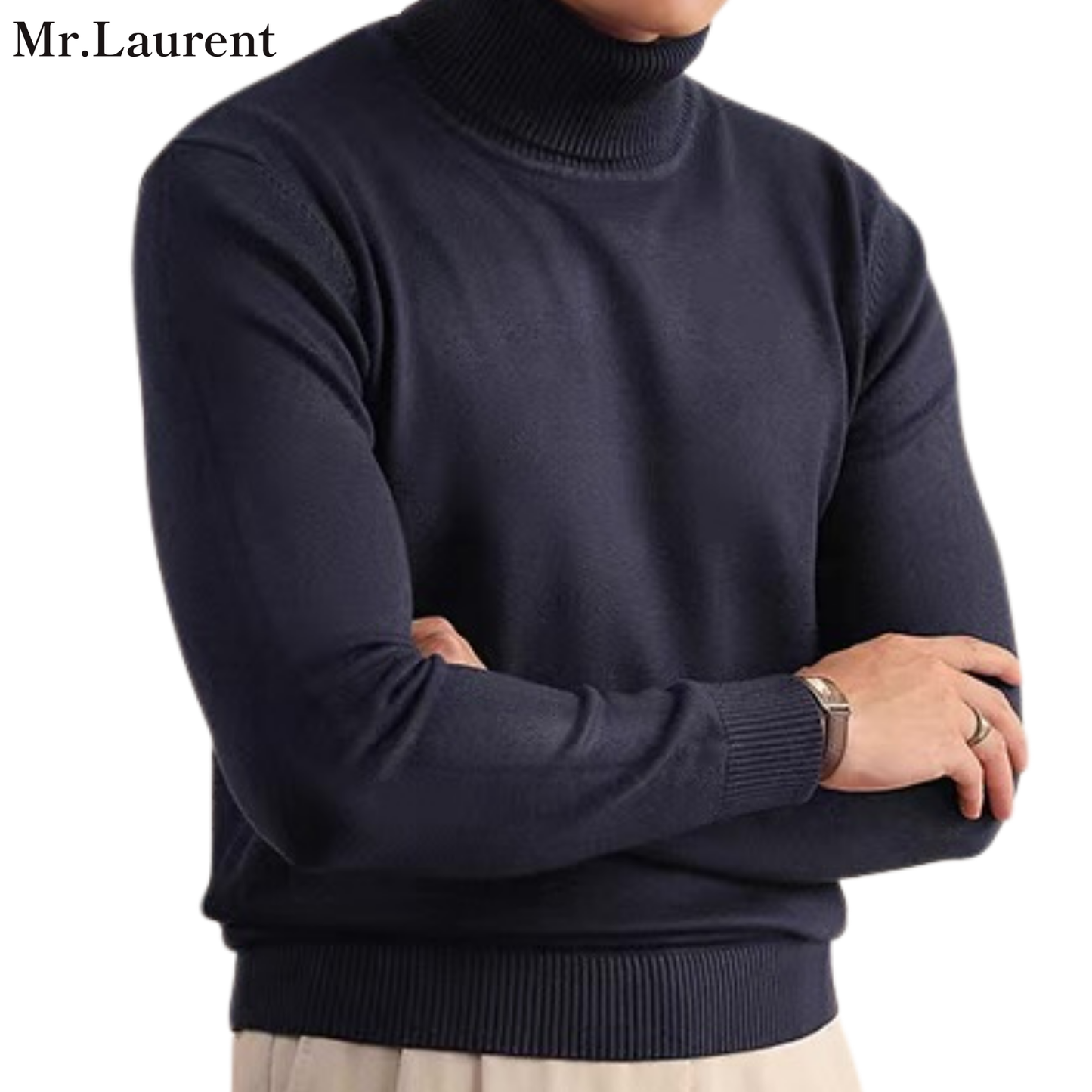 Mr.L エレガンス タートルネック ニット セーター メンズ