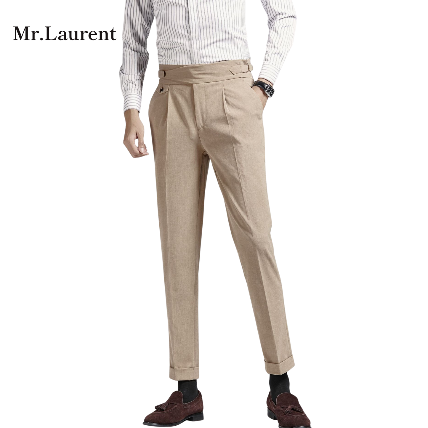 Mr.L ナポリスタイル サイドアジャスター アンクルスラックス メンズ