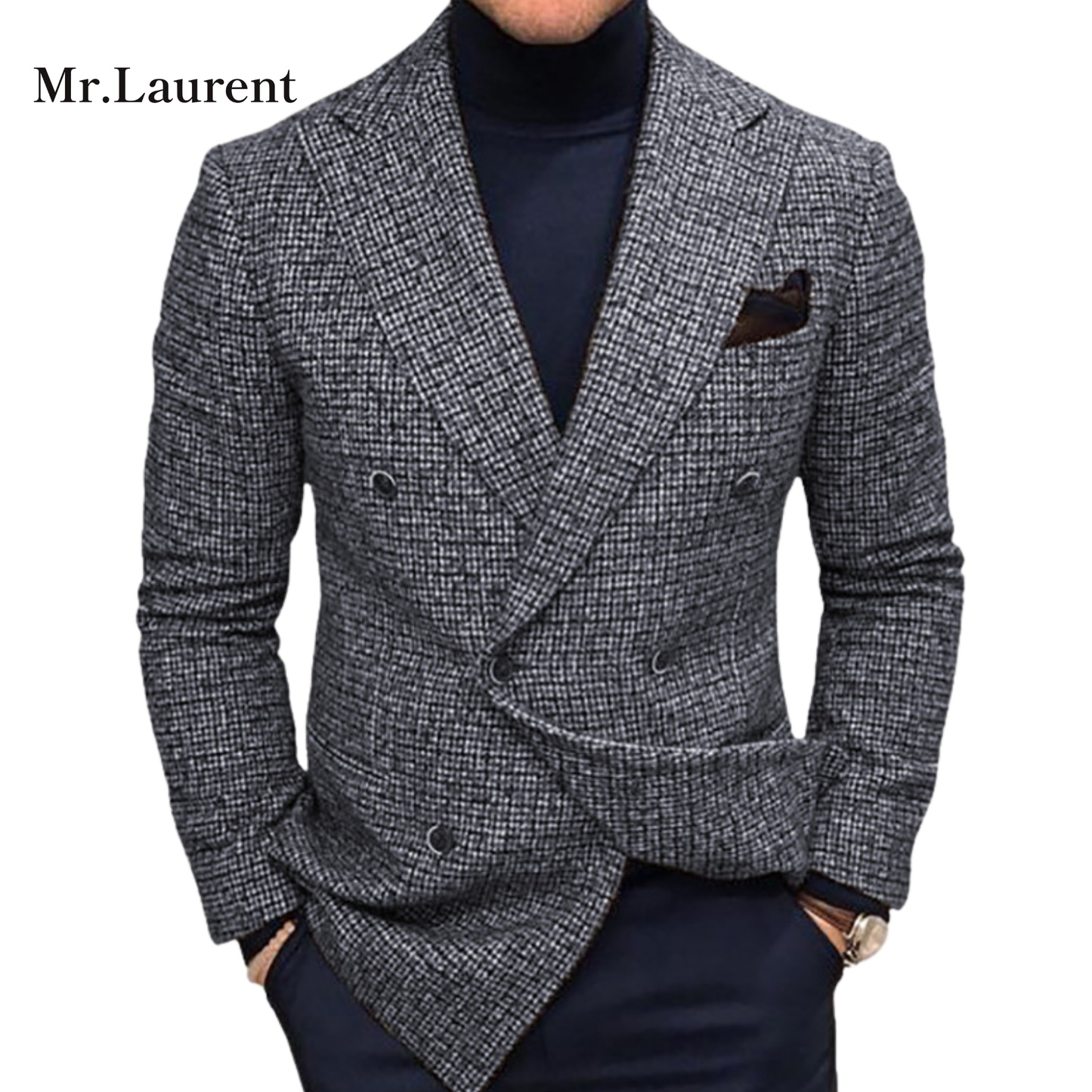 Mr.L エッセンシャル スリムフィット カジュアル テーラードジャケット メンズ