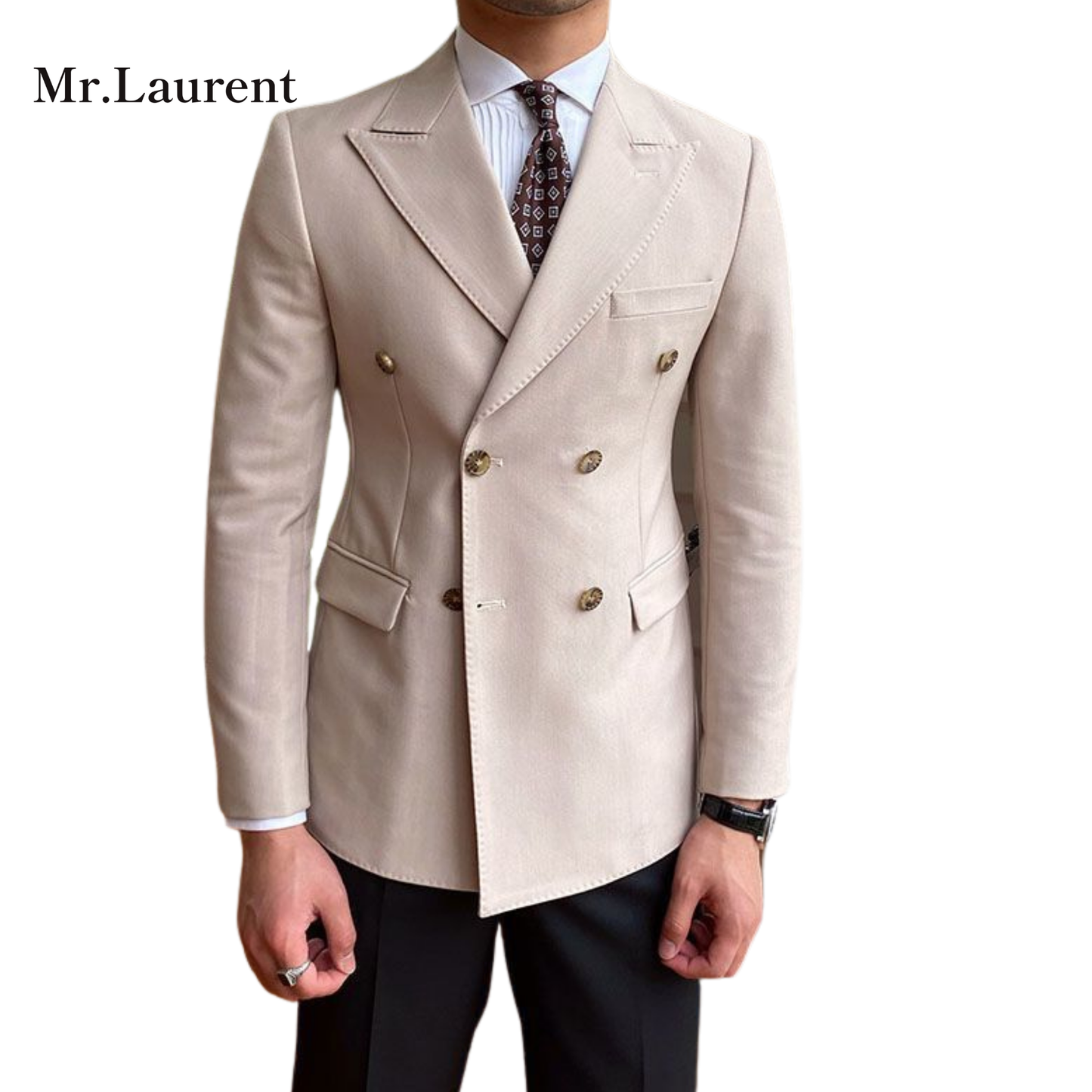 Mr.L ダブルブレスト モダン テーラードジャケット メンズ
