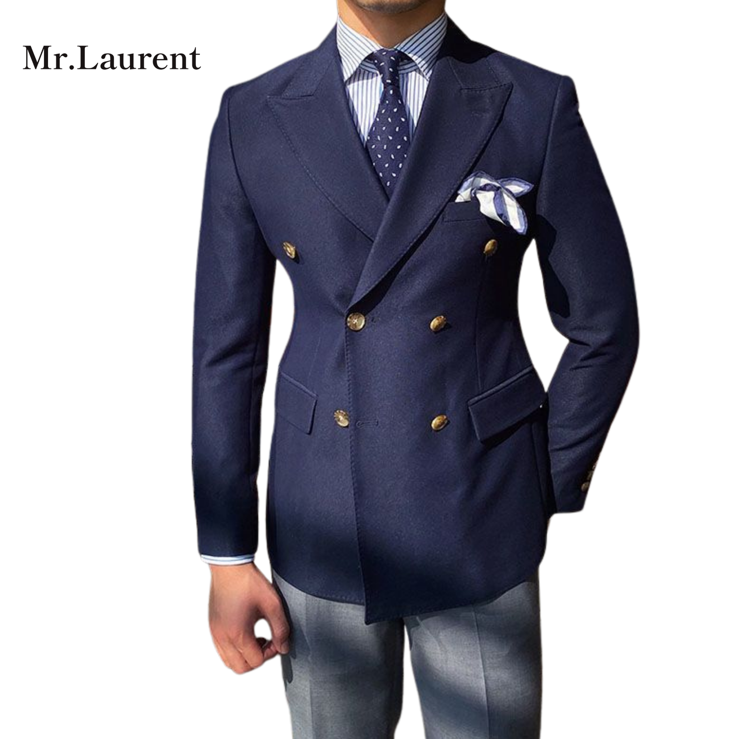 Mr.L ダブルブレスト モダン テーラードジャケット メンズ