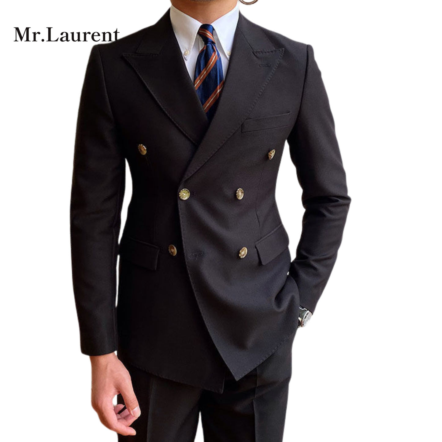 Mr.L ダブルブレスト モダン テーラードジャケット メンズ