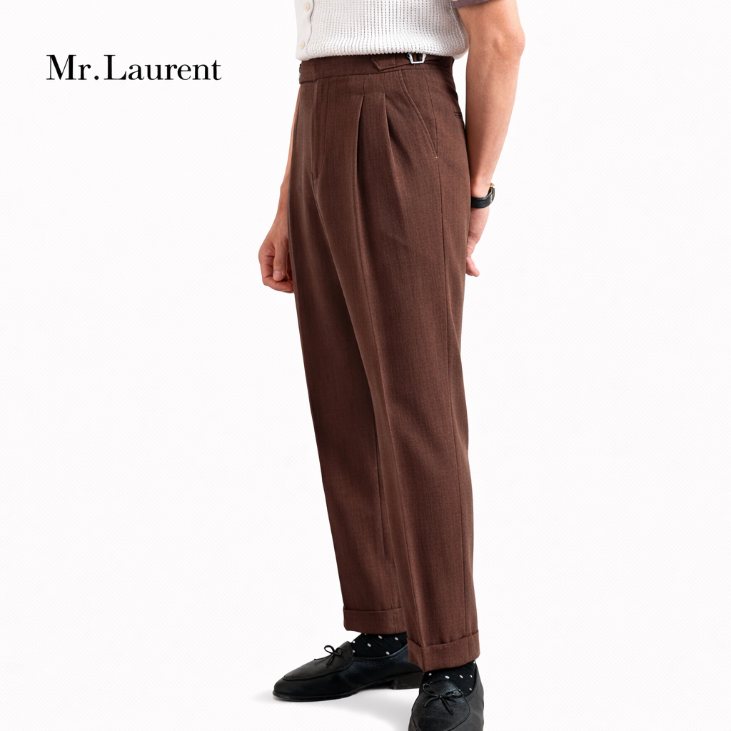 Mr.L ストレッチ スリムスラックス テーパードシルエット 美脚トラウザー メンズ