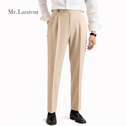 Mr.L ストレッチ スリムスラックス テーパードシルエット 美脚トラウザー メンズ