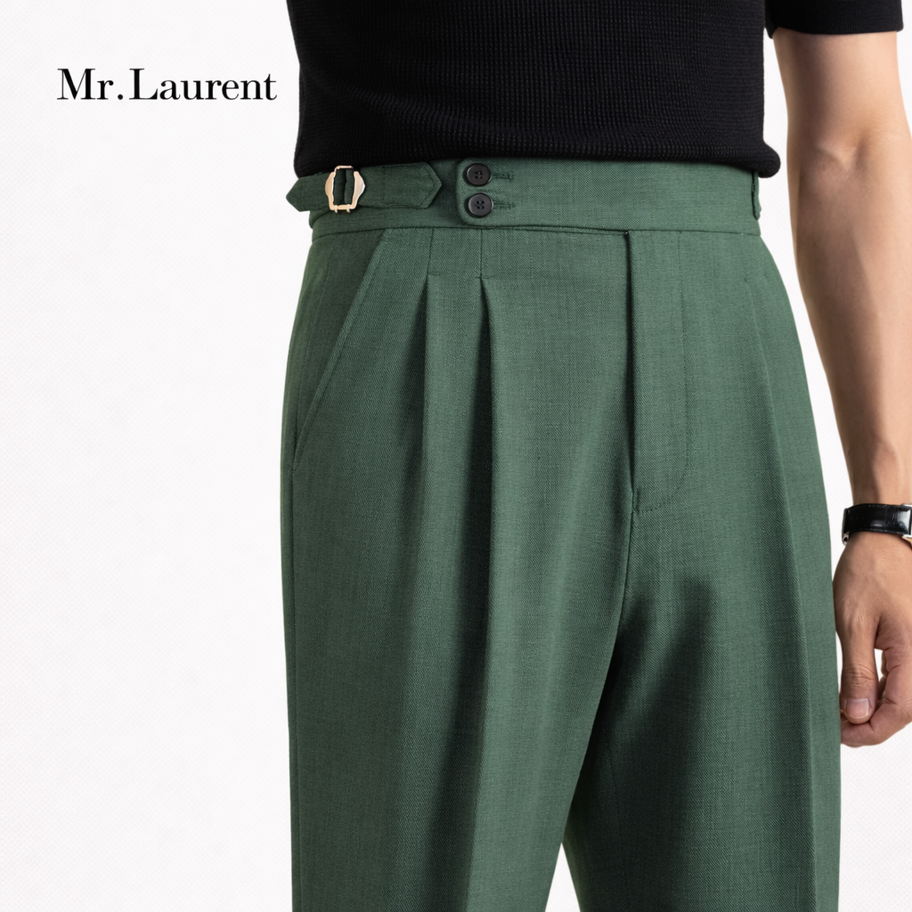 Mr.L ストレッチ スリムスラックス テーパードシルエット 美脚トラウザー メンズ