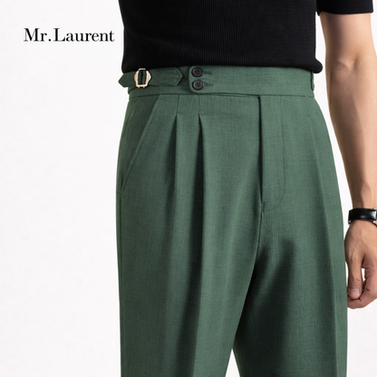 Mr.L ストレッチ スリムスラックス テーパードシルエット 美脚トラウザー メンズ