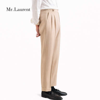 Mr.L ストレッチ スリムスラックス テーパードシルエット 美脚トラウザー メンズ