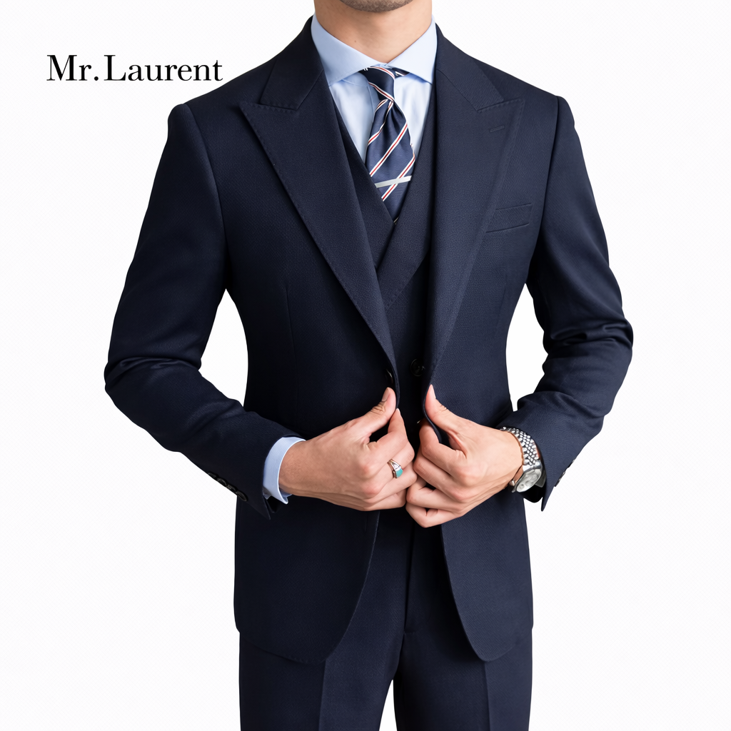 Mr.L スリーピース スーツ 3点セット セットアップ アーバンプレミアム ストレッチ メンズ スリムフィット