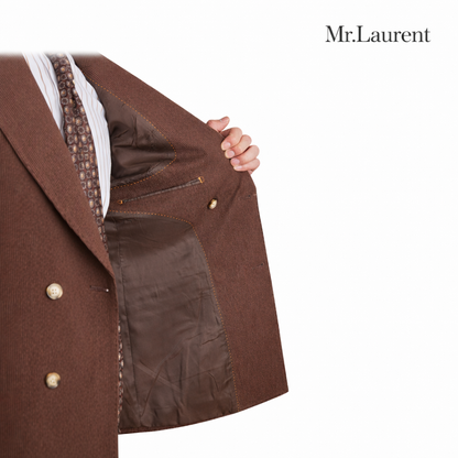 Mr.L ブリティッシュ レトロ ストライプ ダブル スーツセットアップ メンズ