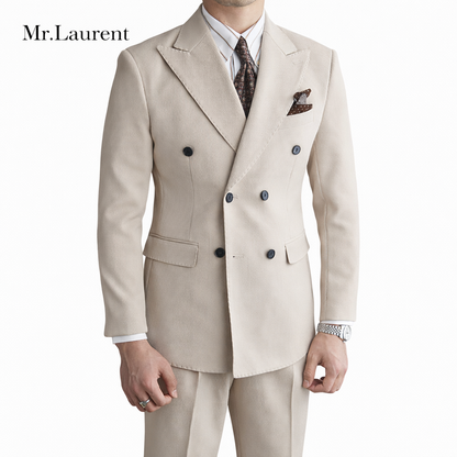 Mr.L ブリティッシュ レトロ ストライプ ダブル スーツセットアップ メンズ