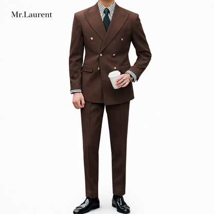 Mr.L ブリティッシュ レトロ ストライプ ダブル スーツセットアップ メンズ