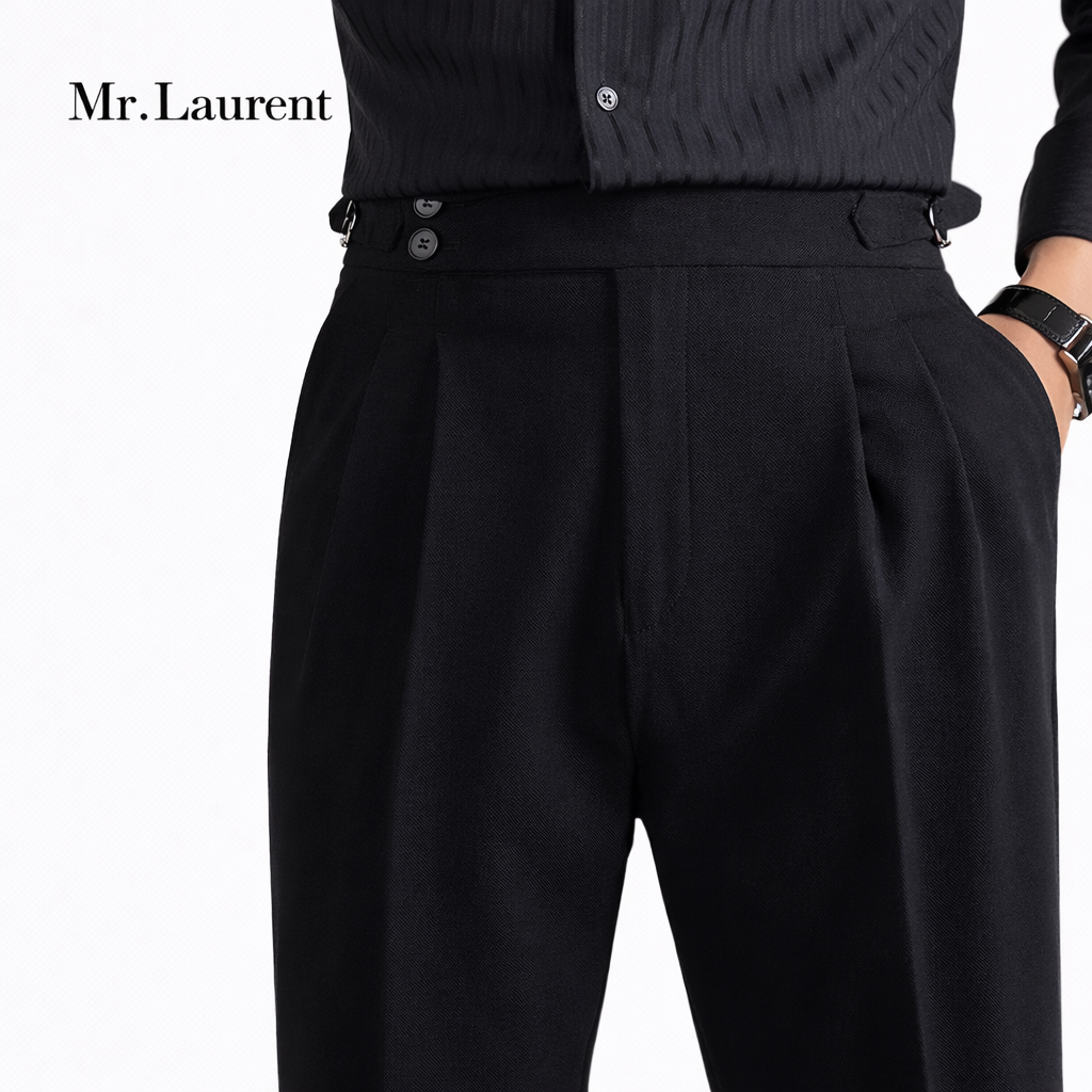 Mr.L ストレッチ スリムスラックス テーパードシルエット 美脚トラウザー メンズ