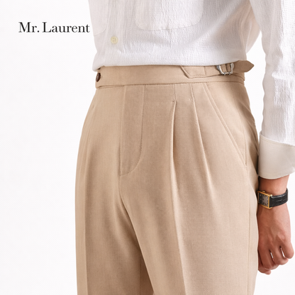 Mr.L ストレッチ スリムスラックス テーパードシルエット 美脚トラウザー メンズ