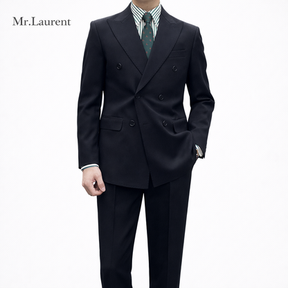 Mr.L ブリティッシュ レトロ ストライプ ダブル スーツセットアップ メンズ