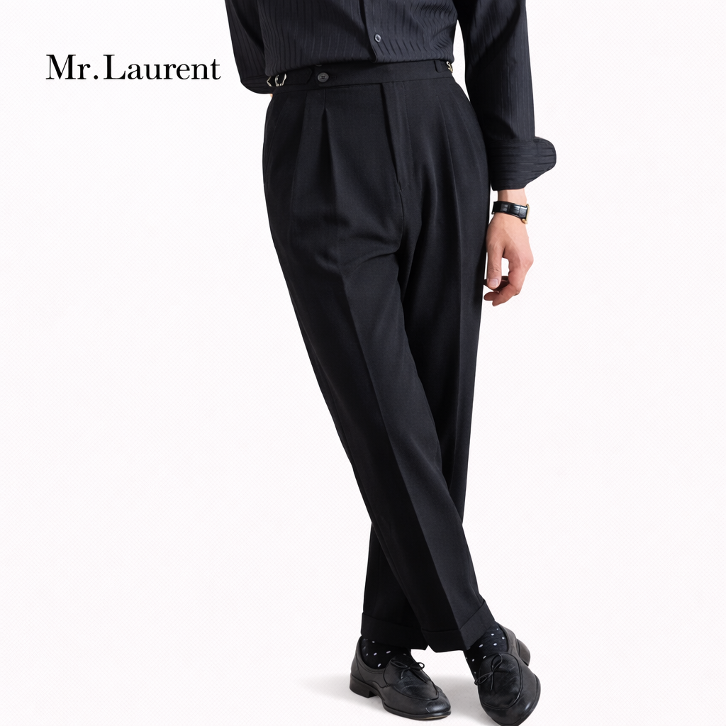 Mr.L ストレッチ スリムスラックス テーパードシルエット 美脚トラウザー メンズ