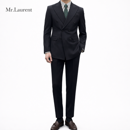 Mr.L ブリティッシュ レトロ ストライプ ダブル スーツセットアップ メンズ