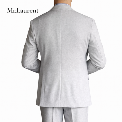 Mr.L ナポリスタイル ハンドメイド リネン混 プレミアム ストレッチジャケット セットアップ対応 メンズ イタリアンクラシック スリムフィット